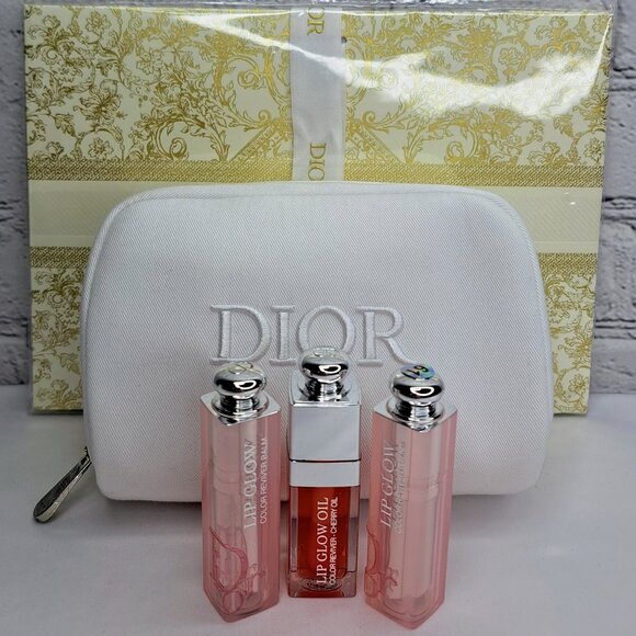 DIOR LIP GLOW & LIP GLOW OIL, BAG,5-PIECE SIGNATURE GIFT SET 'SPECIAL EDITION' - Picture 1 of 16